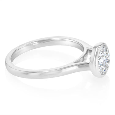 Luminesce Lab Grown 1.50 Carat Diamond Bezel Solitaire Ring in Sterling Silver