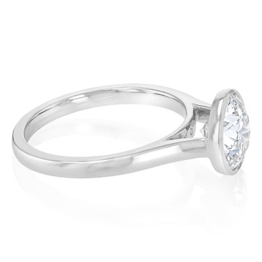 Luminesce Lab Grown 2 Carat Diamond Bezel Solitaire Ring in Sterling Silver
