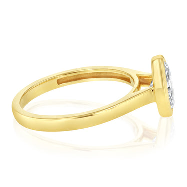 Luminesce Lab Grown 1 Carat Diamond Bezel Solitaire Ring in 9ct Yellow Gold