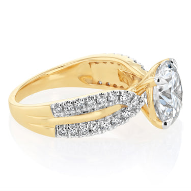 Luminesce Lab Grown 4 Carat Diamond Ring in 9ct Yellow Gold
