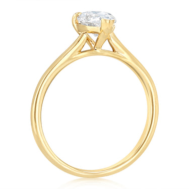 Luminesce Lab Grown 1 Carat Diamond Pear Ring in 9ct Yellow Gold