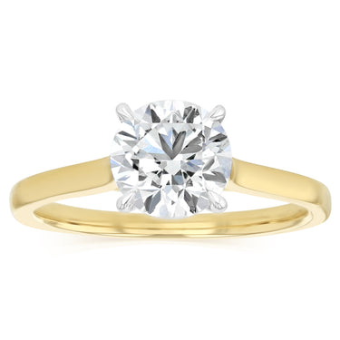 Luminesce Lab Grown 1.40 Carat Diamond Solitaire Ring in 9ct Yellow Gold