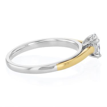 Luminesce Lab Grown 1/2 Carat Diamond Oval Ring in 9ct Yellow Gold and Sterling Silver