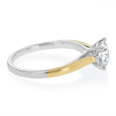 Luminesce Lab Grown 1 Carat Diamond Solitaire Ring in 9ct Yellow Gold and Sterling Silver