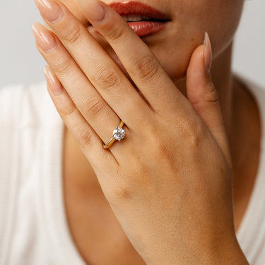 Luminesce Lab Grown 1 Carat Diamond Solitaire Ring in 9ct Yellow Gold and Sterling Silver