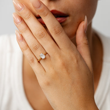 Luminesce Lab Grown 1 Carat Oval Diamond Solitaire Ring in 9ct Yellow Gold