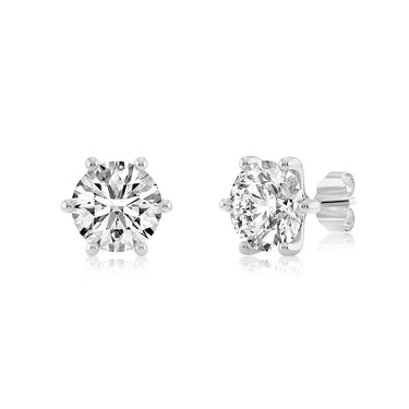 Luminesce Lab Grown 4 Carats Diamond Stud Earrings in Sterling Silver