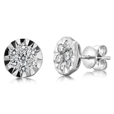 Luminesce Lab Grown 1 Carat Diamond Stud Earrings in Sterling Silver