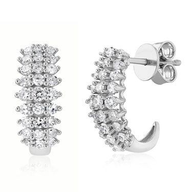 Luminesce Lab Grown 1 Carat Diamond Hoop Earrings in Sterling Silver