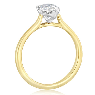 Luminesce Lab Grown 1 Carat Diamond Pear Solitaire Ring in 9ct Yellow and White Gold