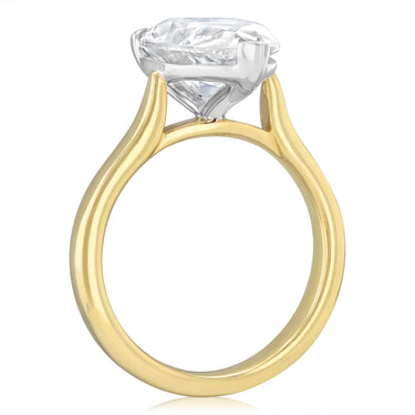 Luminesce Lab Grown 4 Carat Diamond Pear Solitaire Ring in 9ct Yellow and White Gold