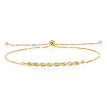 Luminesce Lab Grown Diamond Bolo Bracelet in Gold Plated Sterling Silver