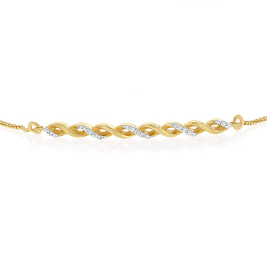 Luminesce Lab Grown Diamond Bolo Bracelet in Gold Plated Sterling Silver