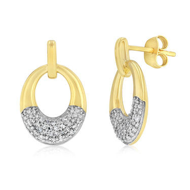 1/2 Carat Luminesce Lab Grown Diamond Earrings in Gold Plated Sterling Silver
