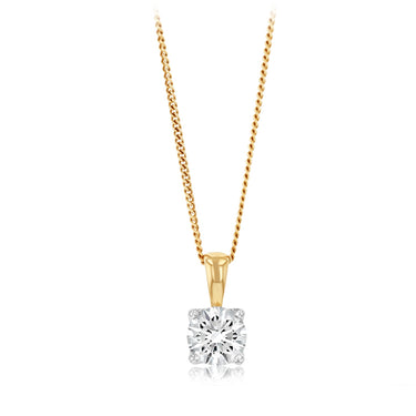 Luminesce Lab Grown 1 Carat Diamond Pendant in 9ct Yellow and White Gold