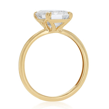 Luminesce Lab Grown 4 Carat Certified Emerald Diamond Solitaire Ring in 9ct Yellow Gold