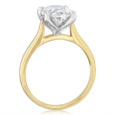Luminesce Lab Grown 3 Carats Oval Diamond Solitaire Ring in 9ct Yellow Gold