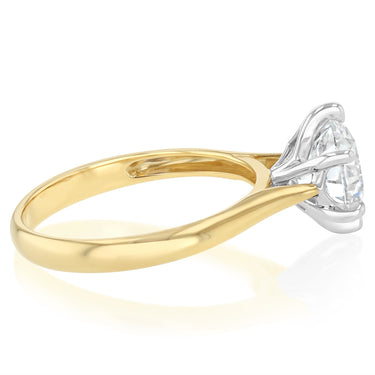 Luminesce Lab Grown 2 Carats Diamond Solitaire Ring in 9ct Yellow Gold