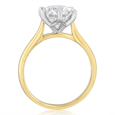 Luminesce Lab Grown 2 Carats Diamond Solitaire Ring in 9ct Yellow Gold