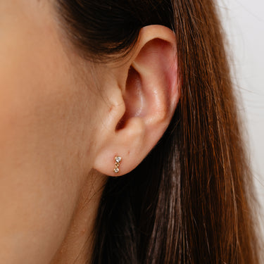 Luminesce Lab Grown 2 Diamond Drop Single Flatback Earring in 9ct Yellow Gold