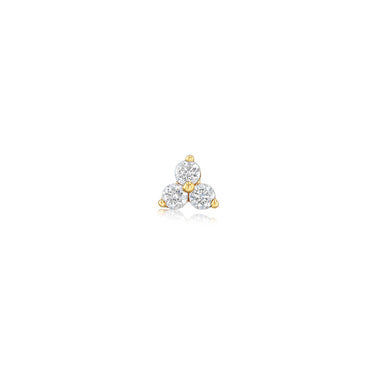 Luminesce Lab Grown 3 Diamond Cluster Single Flatback Earring in 9ct Yellow Gold