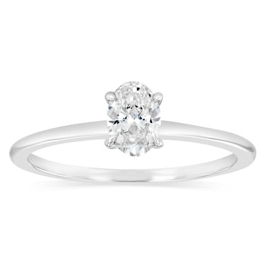 Luminesce Lab Grown 1/2 Carat Diamond Solitaire Oval Ring in Sterling Silver