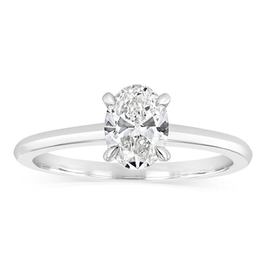Luminesce Lab Grown 3/4 Carat Diamond Solitaire Oval Ring in Sterling Silver