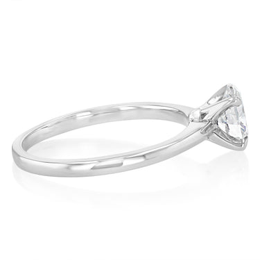 Luminesce Lab Grown 3/4 Carat Diamond Solitaire Oval Ring in Sterling Silver