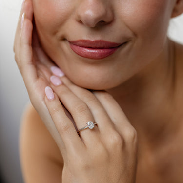 Luminesce Lab Grown 3/4 Carat Diamond Solitaire Oval Ring in Sterling Silver