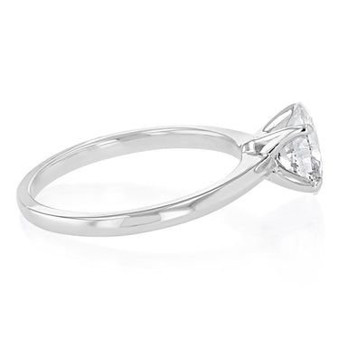Luminesce Lab Grown 1 Carat Diamond Solitaire Oval Ring in Sterling Silver