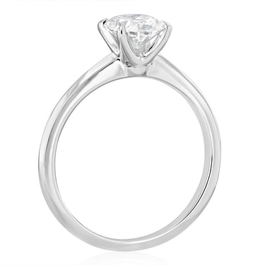 Luminesce Lab Grown 1 Carat Diamond Solitaire Oval Ring in Sterling Silver