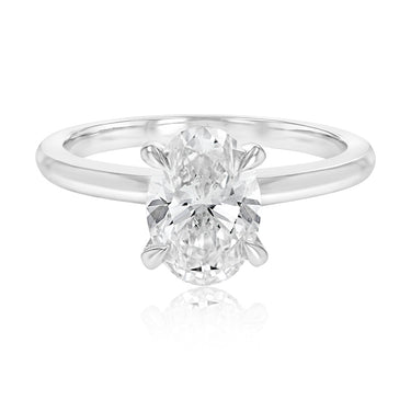 Luminesce Lab Grown 1.50 Carat Diamond Solitaire Oval Ring in Sterling Silver