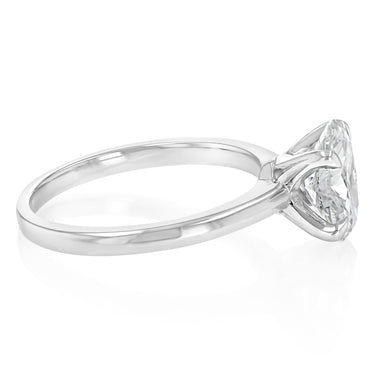 Luminesce Lab Grown 1.50 Carat Diamond Solitaire Oval Ring in Sterling Silver