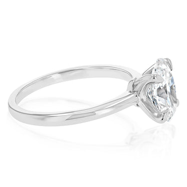 Luminesce Lab Grown 2 Carat Diamond Solitaire Oval Ring in Sterling Silver