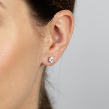 Luminesce Lab Grown 1.50 Carat Diamond Solitaire Oval Earrings in Sterling Silver