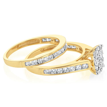 Luminesce Lab Grown 1 Carat Diamond Bridal Set in 9ct Yellow Gold
