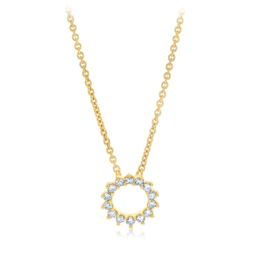 Luminesce Lab Grown 1/6 Carat Diamond Circle Pendant on Chain in Gold Plated Sterling Silver