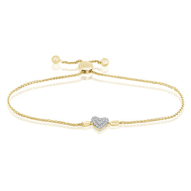 Luminesce Lab Grown 1/6 Carat Diamond Bolo Bracelet in Gold Plated Sterling Silver