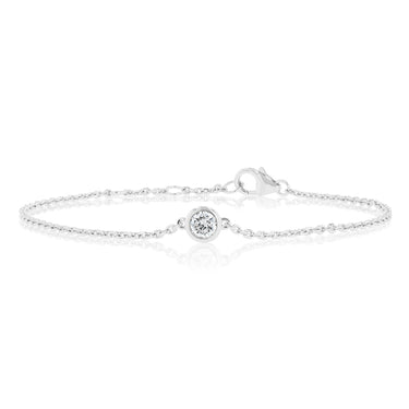Luminesce Lab Grown 1/4 Carat Diamond Bezel Adjustable Bracelet in Sterling Silver