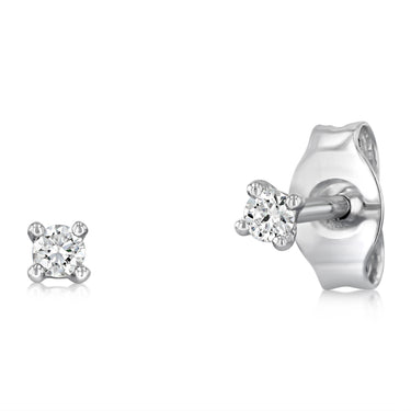Luminesce Lab Grown Diamond Solitaire Stud Earrings in 9ct White Gold