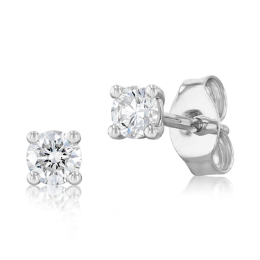 Luminesce Lab Grown 1/4 Carat Diamond Solitaire Stud Earrings in 9ct White Gold