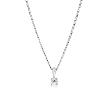 Luminesce Lab Grown 1/10 Carat Diamond Solitaire Pendant in 9ct White Gold