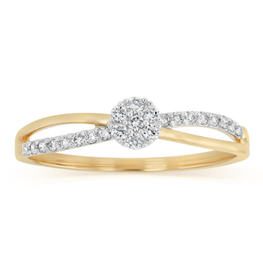 Luminesce Lab Grown 1/16 Carat Diamond Ring in 9ct Yellow Gold