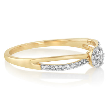 Luminesce Lab Grown 1/16 Carat Diamond Ring in 9ct Yellow Gold