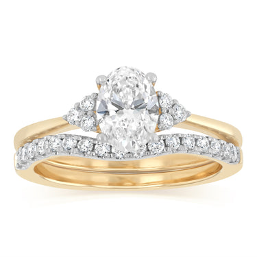 Luminesce Lab Grown 1.30 Carat Diamond Bridal Set Ring in 9ct Yellow Gold