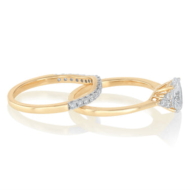 Luminesce Lab Grown 1.30 Carat Diamond Bridal Set Ring in 9ct Yellow Gold