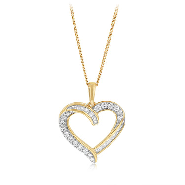 Luminesce Lab Grown 1/2 Carat Diamond Heart Pendant in 9ct Yellow Gold