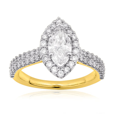 Luminesce Lab Grown 1.30 Carat Diamond Ring in 9ct Yellow Gold