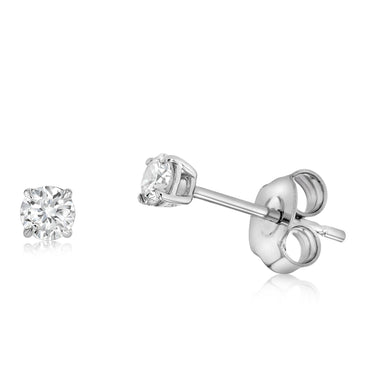 Luminesce Lab Grown 1/4 Carat Diamond Solitaire Stud Earring in 9ct White Gold