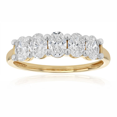 Luminesce Lab Grown 1 Carat Diamond Oval Ring in 9ct Yellow Gold